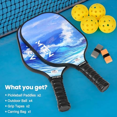 USAPA Approved Fiberglass Surface Pickleball Set for Men and Women Global Recycled Standard