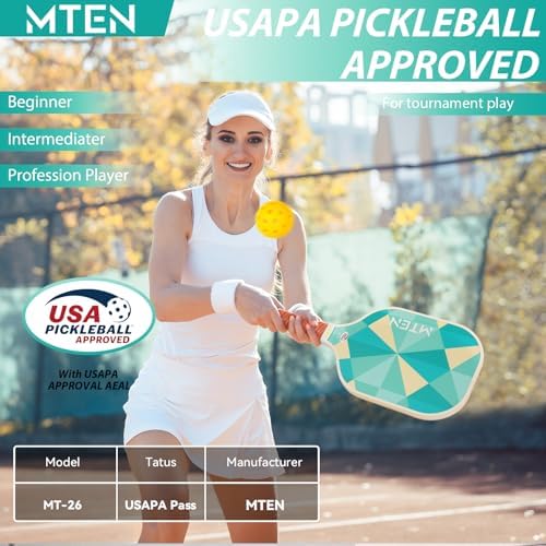 USAPA Approved Fiberglass Surface Pickleball Set for Men and Women Global Recycled Standard