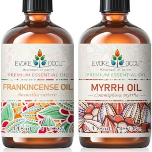 EVOKE OCCU Frankincense and Myrrh Essential Oil for Relaxation and Stress Relief - Perfect for Adults - Everyday Use -