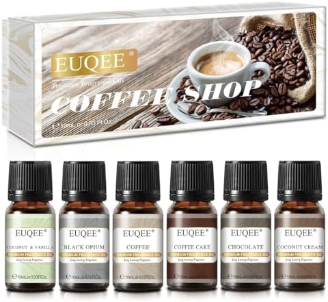 EUQEE Woody Essential Oils Set for Aromatherapy - Pure & Natural Oils - Eucalyptus, Cedarwood, Sandalwood, Frankincense,