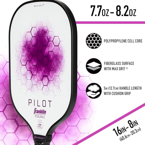 Franklin Sports Pilot Polypropylene Core Pickleball Paddle for Adults | Official USA Pickleball Paddle by Franklin Spor