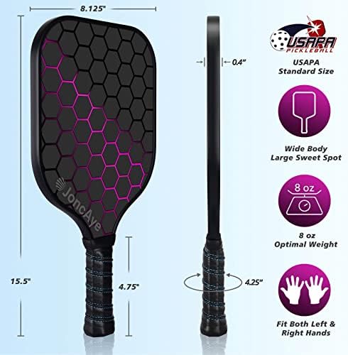 JoncAye USAPA Approved Pickleball Paddles Set of 4 for Adults, Men, Women, and Kids with Balls and Bag JoncAye USAPA App