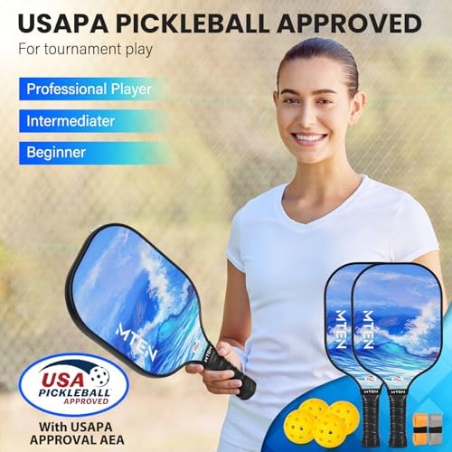 USAPA Approved Fiberglass Surface Pickleball Set for Men and Women Global Recycled Standard