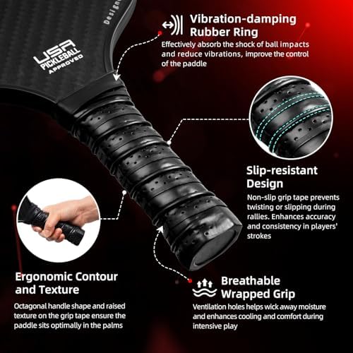 BAGAIL USAPA Approved Pickleball Paddles Set for Traction and Stability | Lightweight BAGAIL Pickleball Rackets with 4