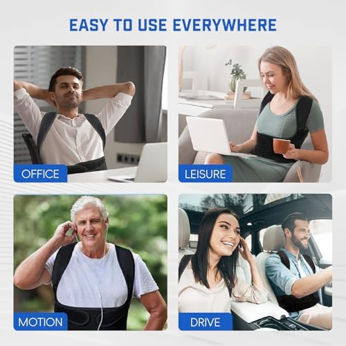 Posture Corrector for Women and Men: Adjustable Back Brace with Full Back Support (Large, Pink) Adjustable Back Brace