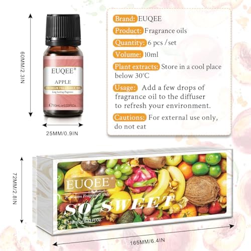 EUQEE Woody Essential Oils Set for Aromatherapy - Pure & Natural Oils - Eucalyptus, Cedarwood, Sandalwood, Frankincense,