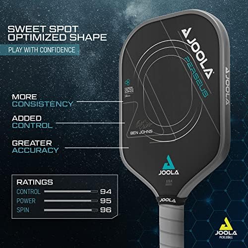 JOOLA Professional Pickleball Paddles - Raw Carbon Fiber Surface - Built for Spin, Speed & Control - Tournament-Level JO