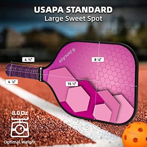 JoncAye USAPA Approved Pickleball Paddles Set of 4 for Adults, Men, Women, and Kids with Balls and Bag JoncAye USAPA App