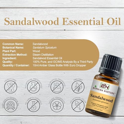 Sandalwood Essential Oil Aromatherapy Diffuser - Premium, Therapeutic Grade, for Calm and Relaxation | Sandalwood Essen