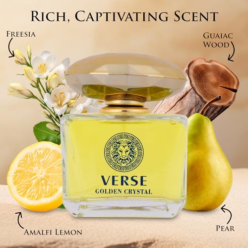 Verse Golden Crystal for Women - Floral Fruity Fragrance - Elegant 100ml Bottle Verse Golden Crystal for Women - Top N