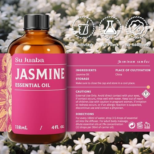 Sujuaba Sandalwood Oil for Diffuser and Skincare 4 Fl Oz - 100% Natural Aromatherapy Oil - Perfect for Relaxation and DI