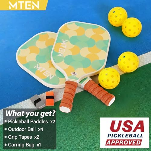 USAPA Approved Fiberglass Surface Pickleball Set for Men and Women Global Recycled Standard