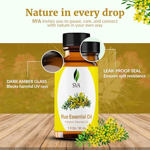 SVA Frankincense Essential Oil - 100% Natural Boswellia Carterii Oil for Aromatherapy and Skin Care - 1 Fl Oz with Dropp