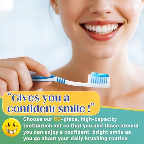 Bulk Disposable Travel Toothbrushes Pack - Soft Bristle Good Cleaning for Kids, Adult & Elderly | 50 Pcs Individually W