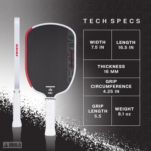 JOOLA Agassi PRO IV 14mm Pickleball Paddle - Carbon Fiber Surface Increases Spin & Control for Experts | JOOLA Agassi P