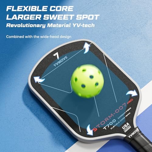 T700 Raw Carbon Fiber Pickleball Paddle for Ultimate Spin & Consistency USAPA ApprovedPremium Pickle Ball Racket with 16