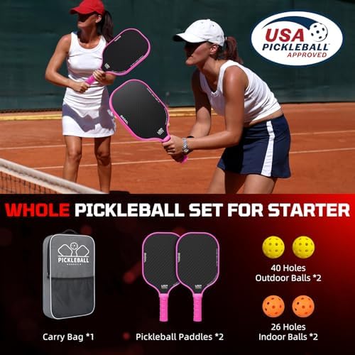 BAGAIL USAPA Approved Pickleball Paddles Set for Traction and Stability | Lightweight BAGAIL Pickleball Rackets with 4