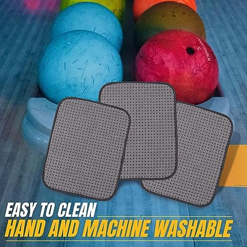 TonGass Premium Quality Bowling Ball Towel - Multicolor 10"x8" - Improve Grip and Precision for Bowlers - 3-Pack Easy-Gr