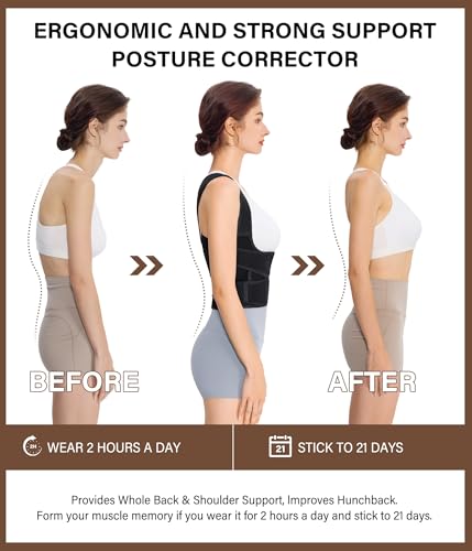 URSEXYLY Back Brace Posture Corrector for Adults, Breathable Shoulder Brace, Upper and Lower Back Pain Relief, Adjustabl