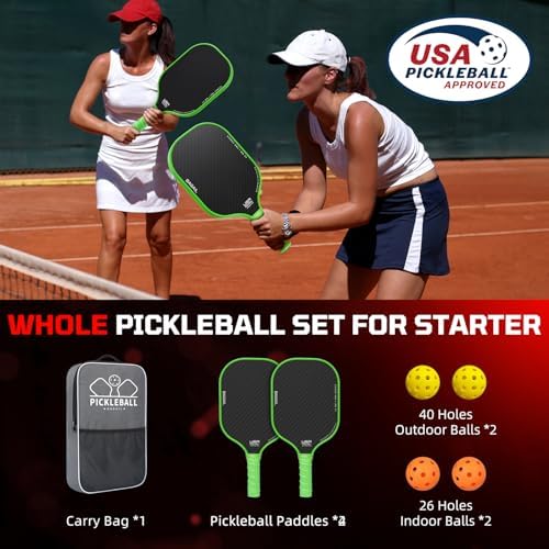 BAGAIL USAPA Approved Pickleball Paddles Set for Traction and Stability | Lightweight BAGAIL Pickleball Rackets with 4