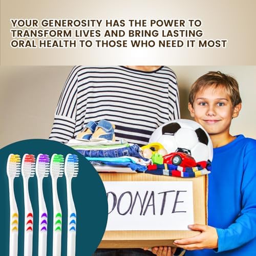 Navona Kids Toothbrush, Medium Soft Bristle, Ergonomics Handle, Perfect for Travel & Hotel, Bulk Disposable Toothbrushe