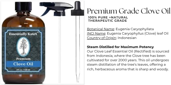 Premium Cinnamon Oil 4 Fl Oz for Cleaning and Aromatherapy - 100% Pure, Natural & Therapeutic - Perfect for Indoor and O