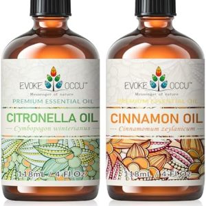 EVOKE OCCU Citronella and Cinnamon Essential Oils - Natural and Effective Mosquito Repellent for Home Use | EVOKE OCCU