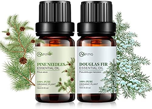 Sandalwood & Clary Sage Essential Oils for Aroma and Spa - 100% Pure Organic Natural Plant Oils, 2x10ML Sandalwood & C