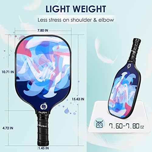 USAPA Approved Lightweight Pickleball Rackets for Casual Players | Durable Fiberglass Surface Picks with Polypropylene