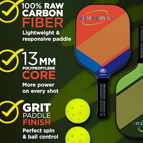 Best Value Pickleball Paddle - All the Features of $150 Paddles for Under $50 | 100% Raw Carbon Fiber | USAPA Approved P