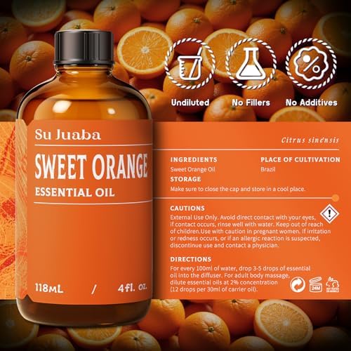 Sujuaba Sandalwood Oil for Diffuser and Skincare 4 Fl Oz - 100% Natural Aromatherapy Oil - Perfect for Relaxation and DI