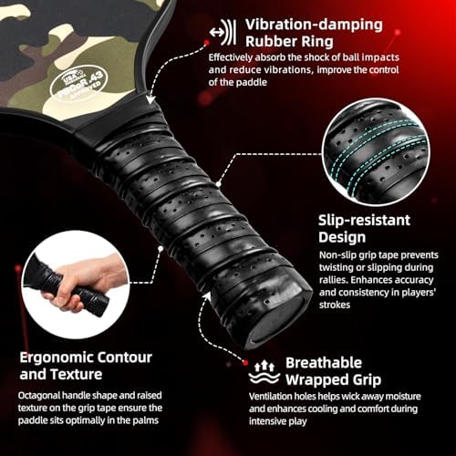 BAGAIL USAPA Approved Pickleball Paddles Set for Traction and Stability | Lightweight BAGAIL Pickleball Rackets with 4