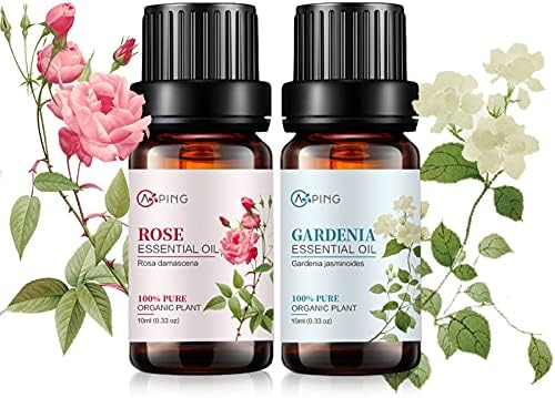 Sandalwood & Clary Sage Essential Oils for Aroma and Spa - 100% Pure Organic Natural Plant Oils, 2x10ML Sandalwood & C