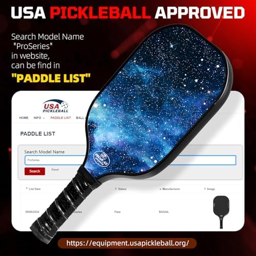 BAGAIL USAPA Approved Pickleball Paddles Set for Traction and Stability | Lightweight BAGAIL Pickleball Rackets with 4