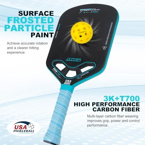 High Performance 3K Carbon Fiber Pickleball Paddle T700 for Advanced Players in Tournamens | USAPA Approved 16MM Thermo