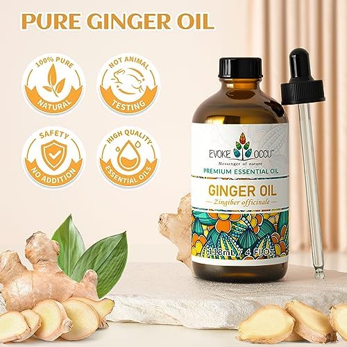 EVOKE OCCU Vetiver Essential Oil and Ginger Essential Oil for Men - Stress Relief and Focus - 4 Fl Oz