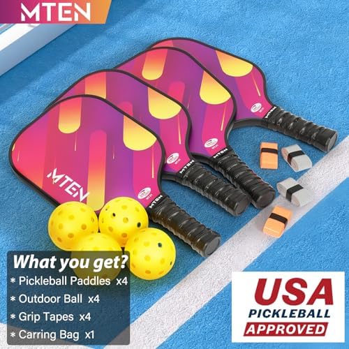USAPA Approved Fiberglass Surface Pickleball Set for Men and Women Global Recycled Standard