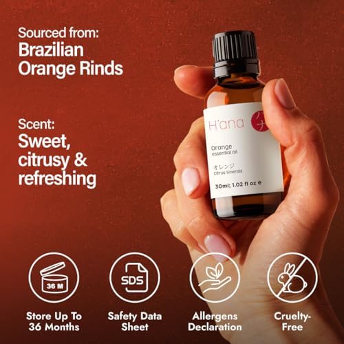 H'ana Sandalwood Essential Oil - 1.02 Fl Oz - for Hair and Skin, Aromatherapy, DIY Soap Making - ClimatePartner Certifie