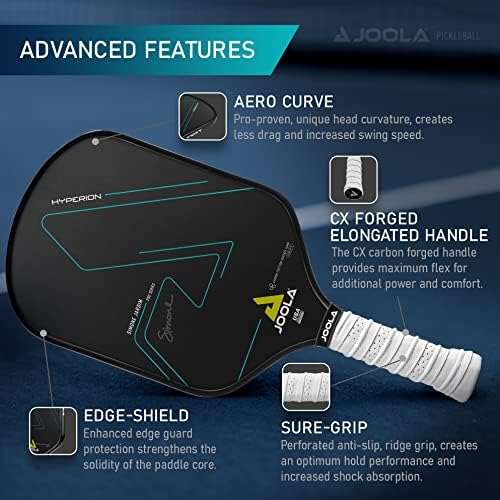 JOOLA Professional Pickleball Paddles - Raw Carbon Fiber Surface - Built for Spin, Speed & Control - Tournament-Level JO
