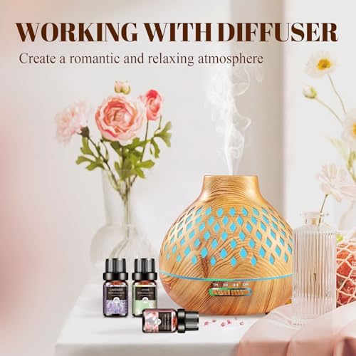 Woody Essential Oils Set for Candle Making & Diffuser - 6x10ML Teakwood, Sandalwood, Cedarwood, Cypress, Forest Pine, F