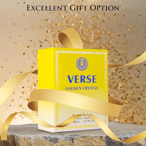 Verse Golden Crystal for Women - Floral Fruity Fragrance - Elegant 100ml Bottle Verse Golden Crystal for Women - Top N