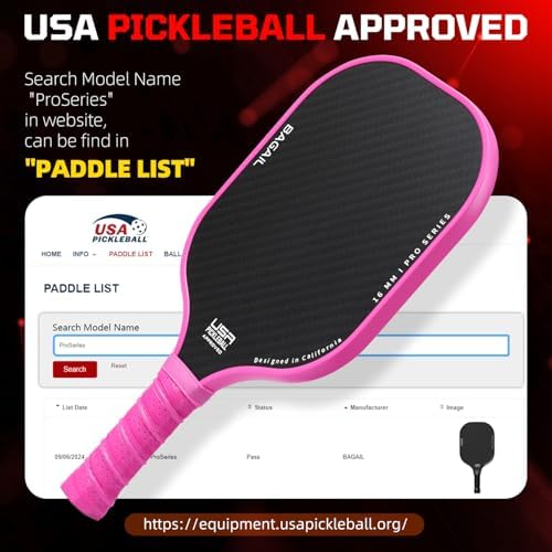 BAGAIL USAPA Approved Pickleball Paddles Set for Traction and Stability | Lightweight BAGAIL Pickleball Rackets with 4