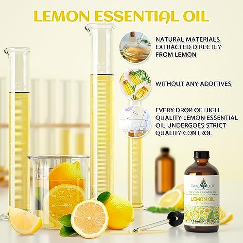 Evoke Occu Peppermint and Lemon Essential Oils - Refreshing and Hydrating for Home and Office - 4 Fl Oz