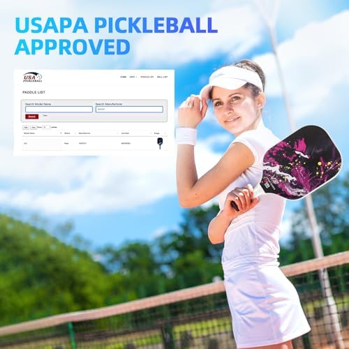 USAPA Approved Carbon Fiber Surface Pickle Ball Paddles Set - Ideal for Beginners' Training and Game (Blue) | Lightweig