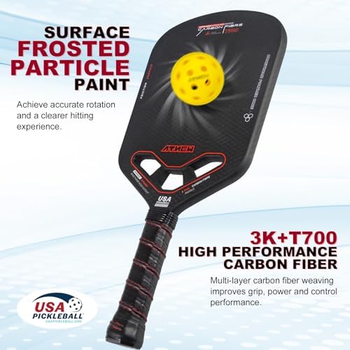 High Performance 3K Carbon Fiber Pickleball Paddle T700 for Advanced Players in Tournamens | USAPA Approved 16MM Thermo