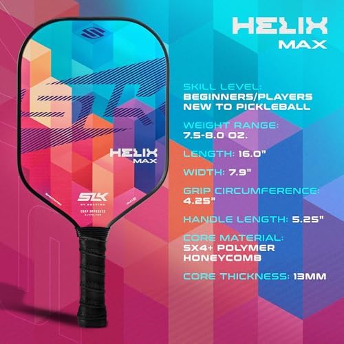 Thermoformed Carbon Fiber Pickleball Paddles for Unmatched Control | Selkirk Sport SLK Helix Pro Pickleball Paddle | Se