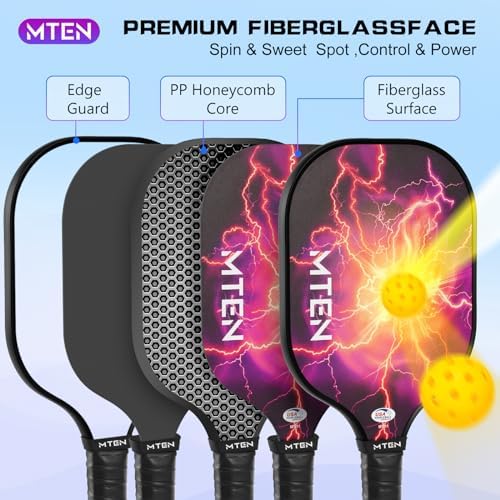 USAPA Approved Fiberglass Surface Pickleball Set for Men and Women Global Recycled Standard