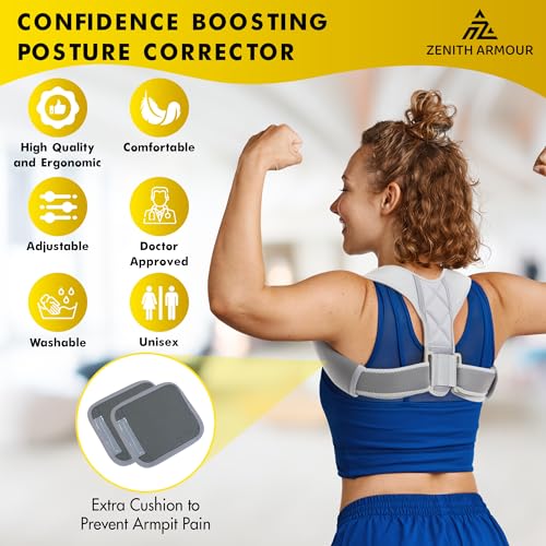 Adjustable Back Posture Corrector for Men and Women | Mid, Upper Spine Support Posture Straightener | Neck, Shoulder, C
