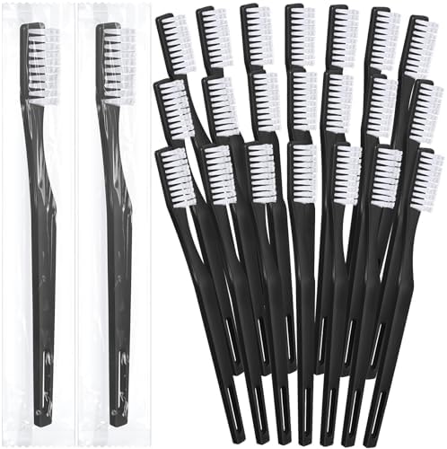 CHENGU 200 Pack Individually Wrapped Disposable Toothbrush for Adults Travel Hotels Donation(White) CHENGU Soft Bristl