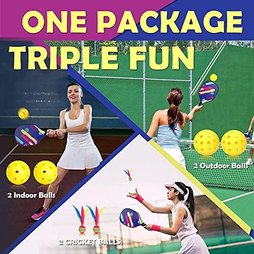 DULCE DOM USAPA Approved Fiberglass/Carbon Fiber Pickleball Paddles Set of 4 for Training | DULCE DOM 4 Indoor Outdoor